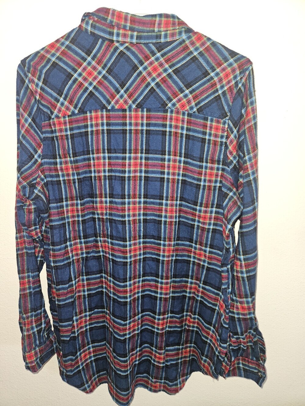 Vanilla Star Womans Plaid Long Sleeve Button Up Top Size L - Picture 9 of 10